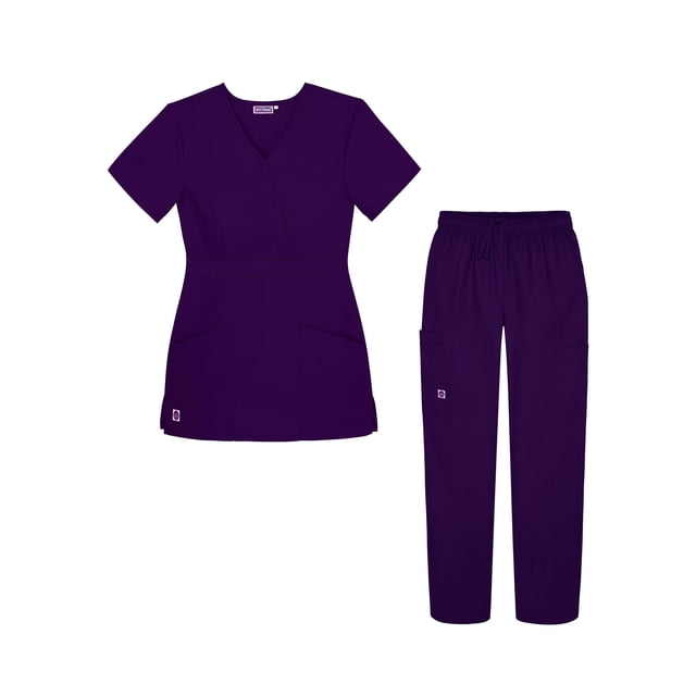 Sivvan Ensemble de Sarrau pour Femmes - Pantalon Cargo à Multiples Poches et Haut Cache-Cœur Stylé