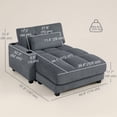 thumbnail image 3 of HOMCOM Chaise Longue Intérieure de 58 Pouces, Grand Canapé-Lit Rembourré, Gris Foncé, 3 of 10