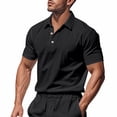 thumbnail image 2 of Txeol Weekly Sale Mens Short Sleeve Shirts Casual Athletic Fit Button V Neck Tee Shirt Solid Color Basic Workout Muscle Tops,Black,XXL, 2 of 10