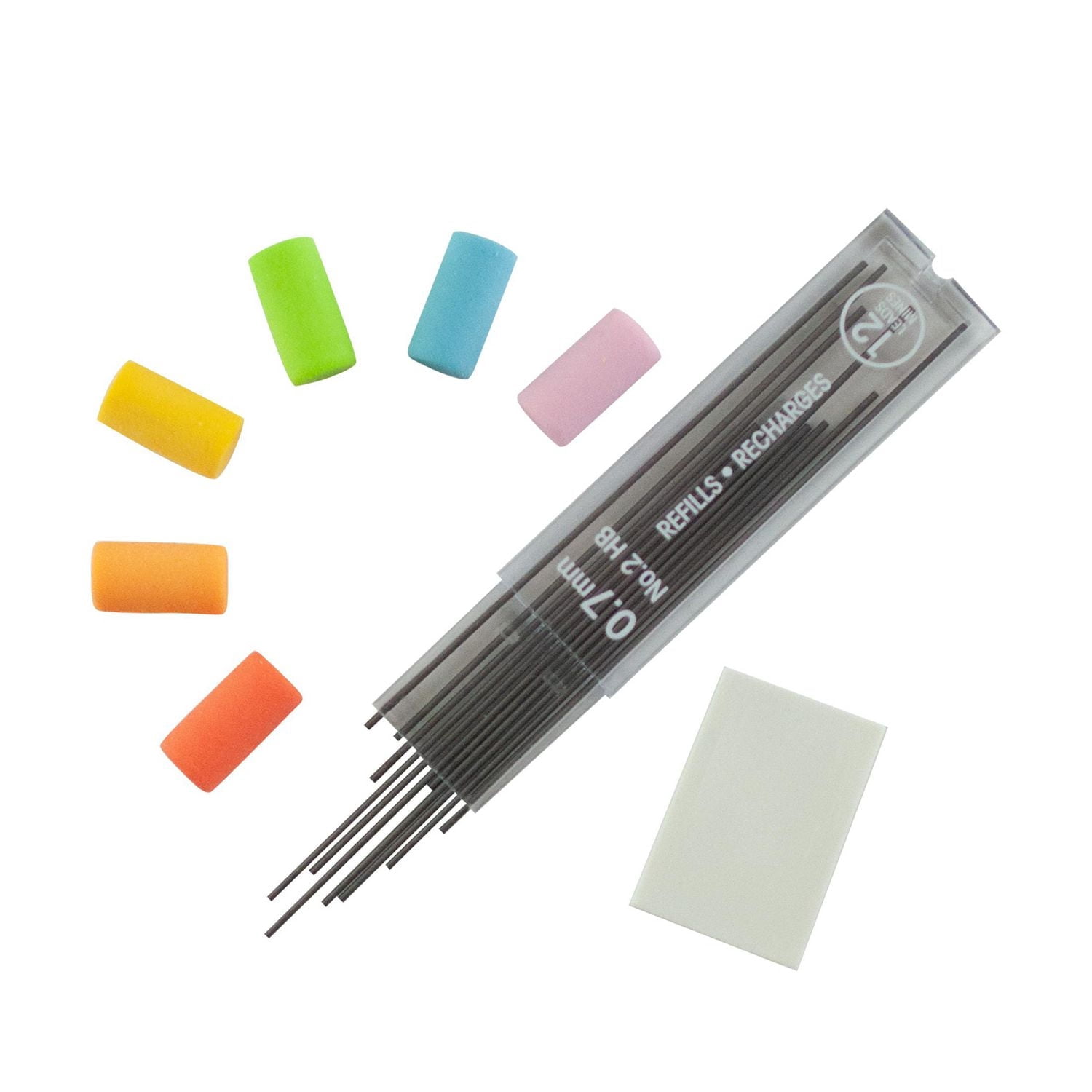 Crayons mécaniques rechargeables Pen+Gear #2 avec recharges de mine, 0,7 mm, lot de 6