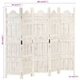 thumbnail image 4 of vidaXL Hand carved 5-Panel Room Divider White 200x165 cm Solid Mango Wood, 4 of 5