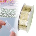 thumbnail image 1 of Ynlkorvg Roll Of Glitter Tape Lace Flower Pattern Self Adhesive Tape Sticker Colorful Decorative Masking Tape For Scrapbooking Card Making Crafts Frames Planner Journal Gifts Decor, 1 of 9
