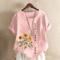 thumbnail image 1 of SMihono Hauts d'Été Décontractés pour Femmes, T-Shirt Ample à Manches Courtes et Col Rond Imprimé Floral, Grande Taille, 1 of 5