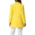 thumbnail image 3 of INSPIRE CHIC Women's Coat Solid Color Notched Lapel Single Breasted Winter Peacoat Yellow L, 3 of 6