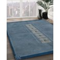 thumbnail image 2 of Ahgly Company Tapis d'Intérieur Carrés Abstraits Bleu Cadet Vert Abstraits pour Aire, 6 Pieds Carré, 2 of 6