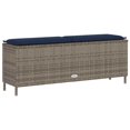 thumbnail image 5 of vidaXL Garden Bench with Cushion Grey 110x30x40.5 cm Poly Rattan, 5 of 5