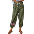 thumbnail image 1 of VEKDONE Womens Linen Long Pants Army Green XL, 1 of 6