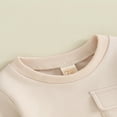 thumbnail image 4 of Toddler Boys 2PCS Pants Sets Solid Color Long Sleeve Sweatshirt and Drawstring Pants Sets 6-12 Months, 4 of 8