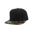 thumbnail image 1 of Top Headwear Flat Bill Adjustable Snapback Cap - Black/Camo, 1 of 2