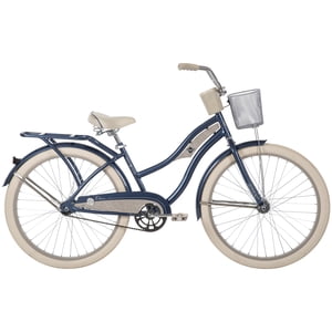 Huffy 26” Deluxe Cruiser Bike, Fits Riders 60”+, Blue, Adult, Women’s