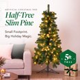 thumbnail image 3 of Home Heritage Half Pine 5' Pre-Lit Artificial Christmas Tree, 100 White LED, 3 of 20