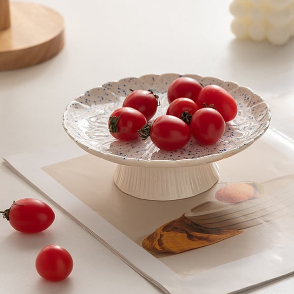 Ceramic High Legged Fruit Plates Fruit Tray Dessert Plates Tea Tray