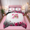 thumbnail image 1 of Erosebridal Ensembles de Couette Lettre Initiale Format Grand, Ensemble de Literie Personnalisé Monogrammé Couette Grand, Déco Florale, Réversible, Ultra Doux, 3 Pcs, 1 of 8