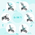 thumbnail image 4 of Qaba Tricycle 6 en 1 pour Tout-Petit 1-5 Ans avec Poignée de Poussée pour Parent, Vert, 4 of 10