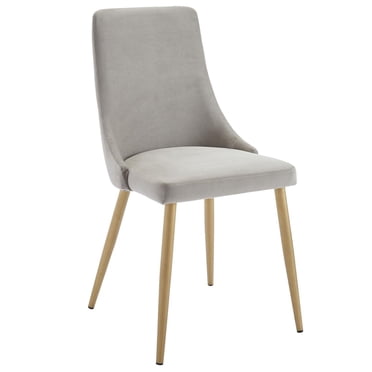 Ensemble de deux chaises d'appoint de mi-siècle en velours et métal – grises
