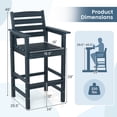 thumbnail image 3 of Gymax Patio Bar Stools Set of 4 Tall Adirondack Chair w/ Backrest Armrests & Footrests Navy, 3 of 9