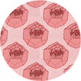 thumbnail image 1 of Ahgly Company Tapis d'Intérieur Ronds Transitionnels Roses Lavables à la Machine, 7 Pieds Rond, 1 of 7