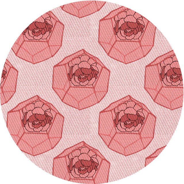 Ahgly Company Tapis d'Intérieur Ronds Transitionnels Roses Lavables à la Machine, 7 Pieds Rond