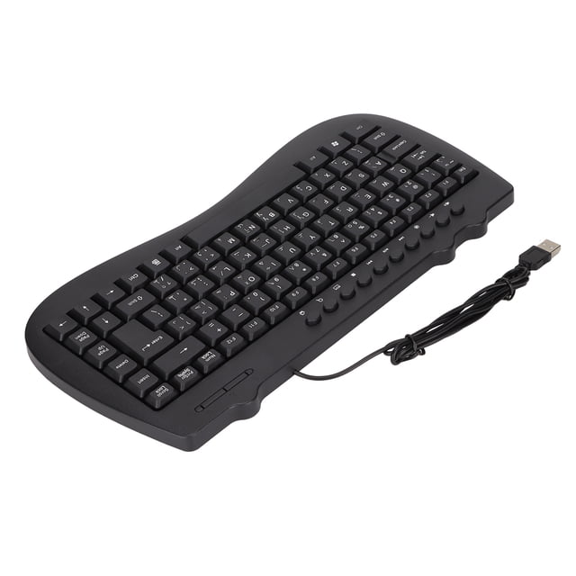 87 Keys Keyboard, Plug and Play Mute Ultra Thin Touch Comfort USB Keyboard for Home for Office Arabic