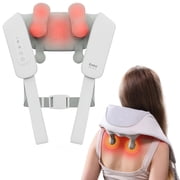 ibreo Cordless Shiatsu Neck and Shoulder Massager with Heat, 6D Deep Tissue Kneading, Fast Heating Voice Prompt and Smart Memory, White