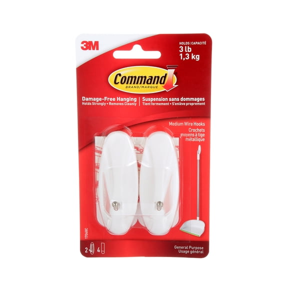 Command™ Wire Hooks 17068C, Medium