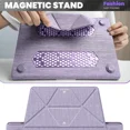 thumbnail image 4 of Compatible for MacBook Air 13 inch Case 2018-2021 M1 A2337 A2179 A1932 with Retina Display, Fabric Textured Hard Shell with Foldable Kickstand & Keyboard Cover for MacBook Air 13'' Case, 4 of 7