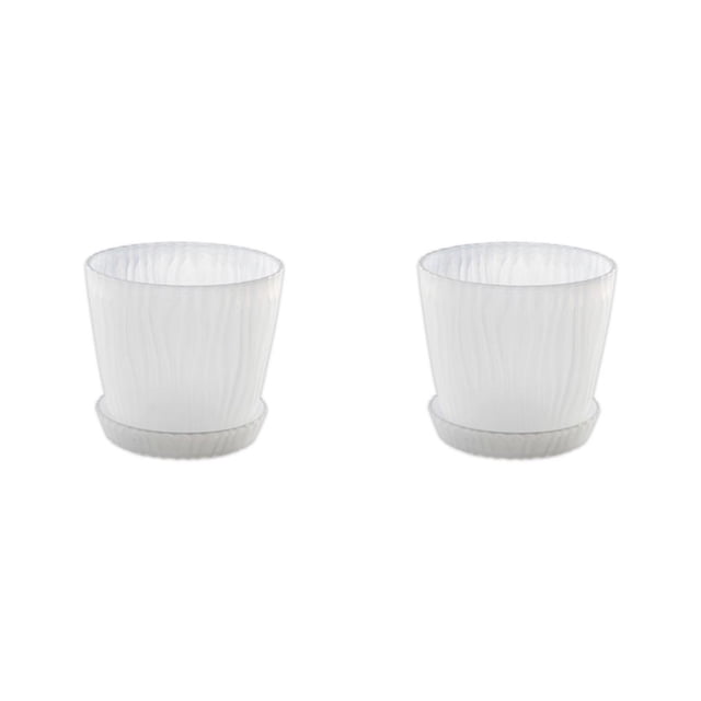 kurtrusly Modern Decorative Flower Pots Easy To Maintain Various Colors And Sizes transparent L pot+L tray 2Set
