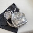 thumbnail image 3 of Backpack Cotton School Knapsack Large-capacity Travel Luggage Bag (Gold),silver,a, 3 of 10