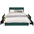 thumbnail image 1 of Gymax Queen Upholstered Bed Frame with 4 Storage Drawers Headboard Green, 1 of 9