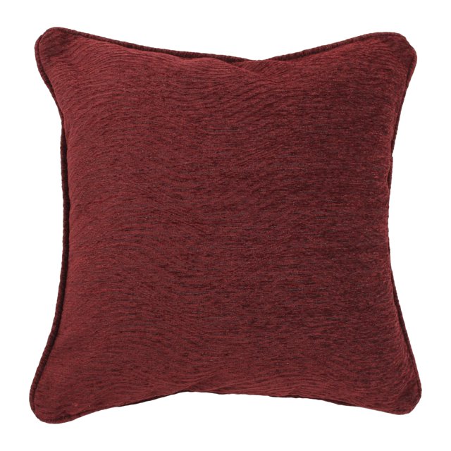 18-inch Double-corded Square Patterned Jacquard Chenille Throw PIllow with Insert - Bordeaux