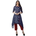 thumbnail image 2 of Moomaya Indian Tunic Top Pant Set 3/4 Sleeves Printed Women Designer Kurta Kurti, 2 of 6