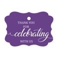 thumbnail image 1 of 100 Pcs Custom Paper Tags Thank You For Celebrating Wedding Favor Gift Hang Tags, 1 of 1