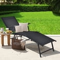 thumbnail image 3 of Gymax Chaise Longue d'Extérieur Réglable pour Patio et Plage, Fauteuil Inclinable Pliant, Noir, 3 of 8