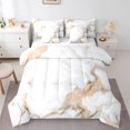 thumbnail image 1 of YST White Marble 7-Piece Comforter Set, Light Grey Bedding, Abstract Marbling, Full, 1 of 4