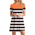 thumbnail image 2 of Ovzne Robes d'Été pour Femmes 2025 Robe de Plage Femmes Décontractée Imprimée Manches Courtes Col Rond Robe Printemps Robe Manches Courtes Imprimée Liquidation, 2 of 6