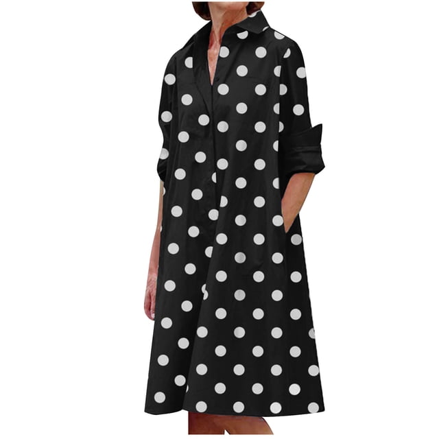 CEHVOM Robes Mi-Longues à Imprimé pour Femmes Robes à Manches Soldes