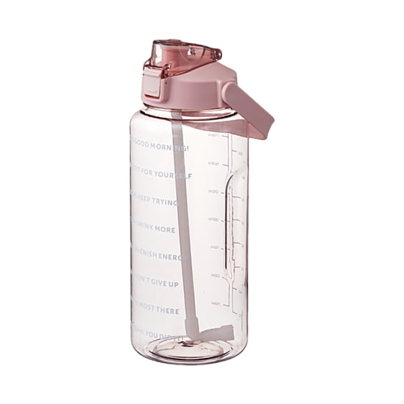 Mistaha 2L Water Bottle with Marker & Straw Large Capacity Water Bottle with Handle Reusable Leakproof Water Jug for Hiking Travel Outdoor Sports Gym Fitness