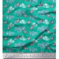 thumbnail image 1 of Soimoi Poly Georgette Fabric Clouds & Bullfinch Bird Fabric Prints by Yard 42 Inch Wide, 1 of 3