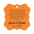 thumbnail image 1 of Darling Souvenir Custom Wedding Thank You Message Gift Tags Personalized Party Favor Hang Paper Tags-Orange-100 Tags, 1 of 1