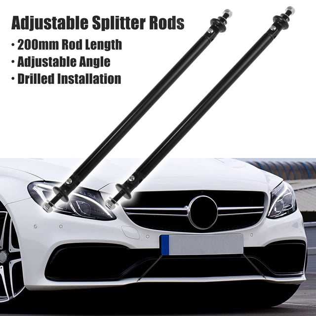 Unique Bargains 2pcs 200mm 7.87' Car Splitter Support Rods Adjustable Front Rear Bumper Lip Splitter Strut Rod Tie Support Bars Black