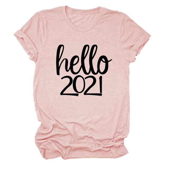 Hauts d'Été Grande Taille pour Femmes, Hauts Tendance pour Femmes 2021, T-Shirt à Col Rond à Manches Courtes avec Imprimé de Lettres, Blouse Décontractée Basique, T-Shirt à Col en V pour Femme en Liquidation