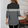 thumbnail image 5 of FRSASU Womens Tops 3/4 Sleeve V Neck Shirts Color Block Casual Business Basic Tees Summer Tops Gray M(M), 5 of 5