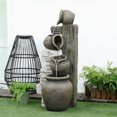 thumbnail image 2 of Outsunny Wine Jars Waterfall Fountain 4-Tier Outdoor Fountain Water Feature, 2 of 10