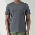 thumbnail image 1 of Mefallenssiah Mens T-Shirts, T-Shirt à Col Rond Décontracté à Manches Courtes, Couleur Unie, Été, Hommes, 1 of 1