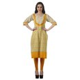 thumbnail image 3 of Moomaya Robes Indiennes pour Femmes Décontractées d'Été Imprimées Manches 3/4 Longue Kurta, 3 of 6