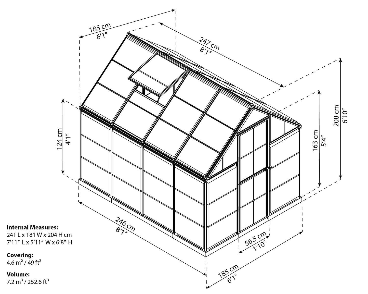 Canopia by Palram Harmony 6 ft. x 8 ft. Greenhouse - Grey