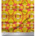 thumbnail image 1 of Soimoi Yellow polyester Crepe Fabric Life Ring & Anchor Hook Nautical Decor Fabric Printed Yard 42 Inch Wide, 1 of 1