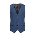 thumbnail image 2 of EGNMCR Débardeurs Homme Homme Mode Rétro avec Poches Gilet à Simple Boutonnage à Col en V Hauts Blouse, 2 of 9