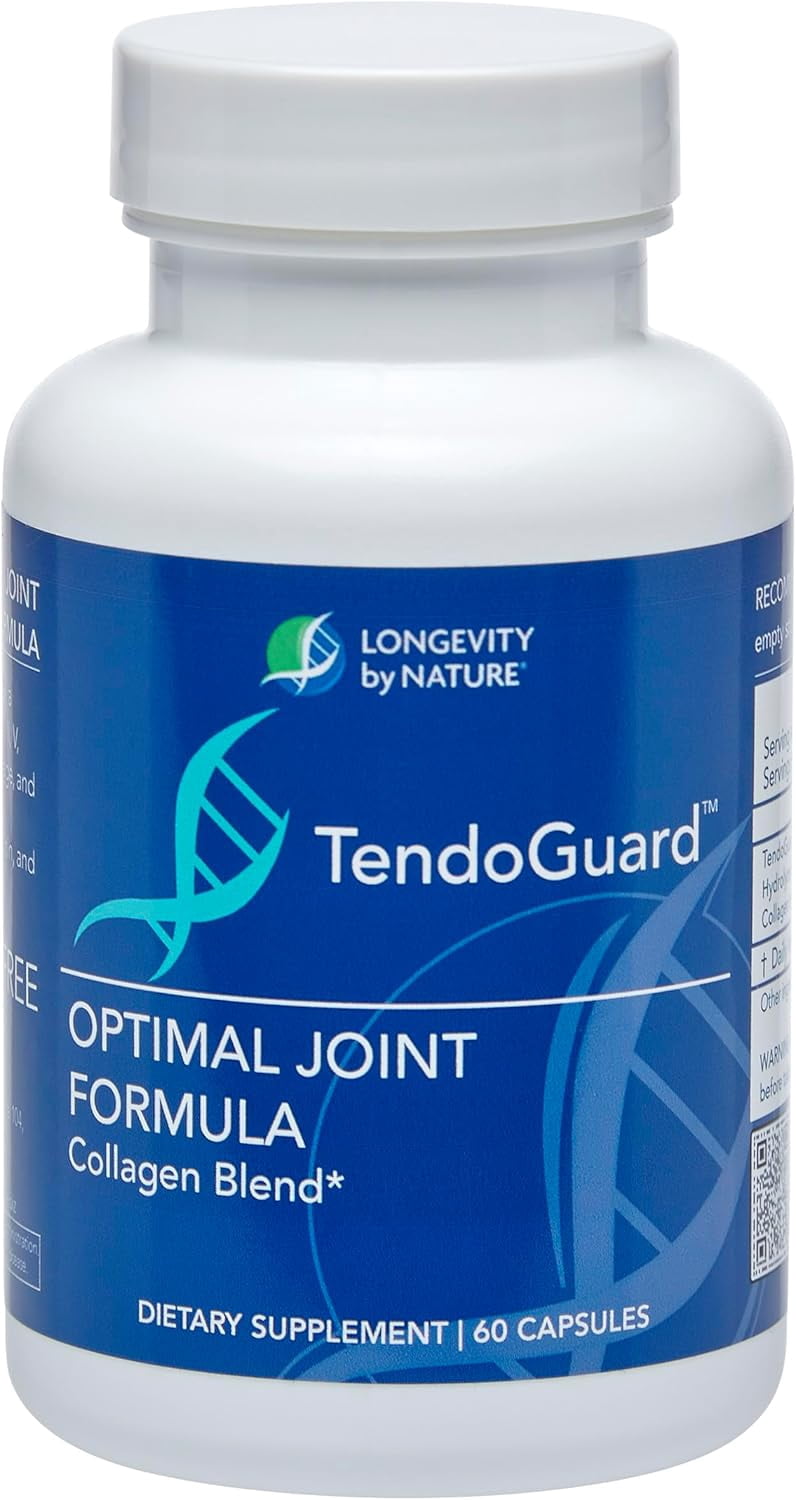 Longevity By Nature TendoGuard Joint Health Supplement, Collagen Peptides for Tendon & Cartilage Support, 60 Capsules