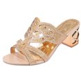 thumbnail image 4 of Styesk Womens Sandals Women's Summer New Plus-size Rhinestone Hollowed-out Chunky One-line Sandals, 4 of 5